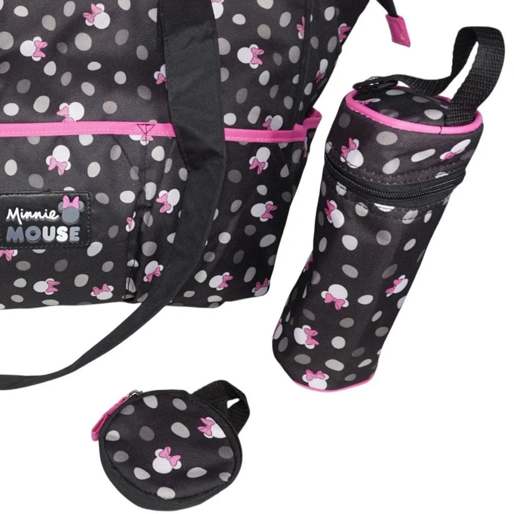 Disney NWOT Minnie Mouse Diaper Bag Set with Accessories & Changing Pad